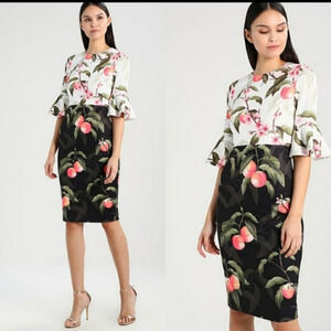 Ted Baker Areea Midi dress in Peach Blossom‎ Print